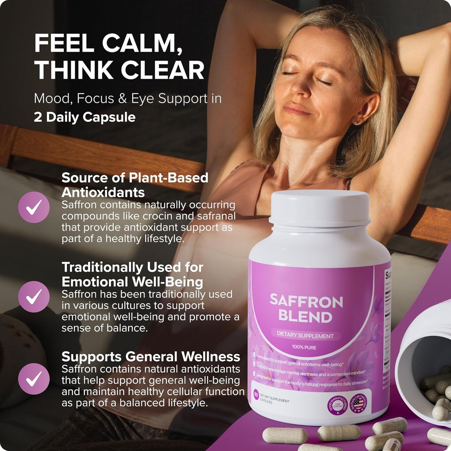 🏆#1 Best Seller ⏰50K+ SOLD!💥Saffron Supplement for Mental Clarity-ABB8