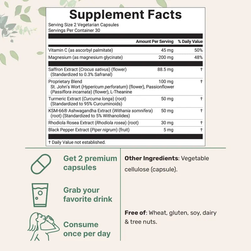🏆#1 Best Seller ⏰50K+ SOLD! 💥Ingredients Saffron+ Advanced Supplements-ABB8
