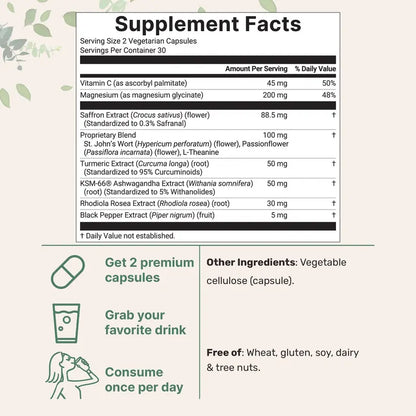 🏆#1 Best Seller ⏰50K+ SOLD! 💥Ingredients Saffron+ Advanced Supplements-ABB8