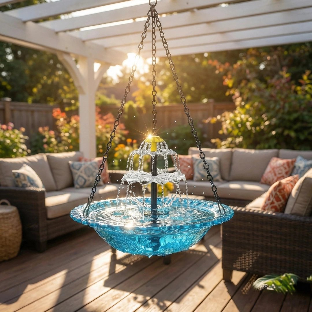 ✨2026 Spring special offer 70% off-🐦Solar Cascade Hanging Bird Bath Fountain-GD