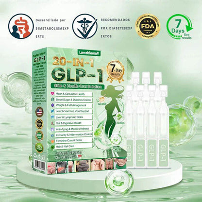 Lumebloom® GLP-1 20 en 1 Suplemento Adelgazante (Resultados Visibles en 7 Días) ayuda a mejorar la obesidad, la salud cardiovascular, la diabetes, la salud intestinal, los problemas articulares, una piel más firme y un aumento de energía.-XA