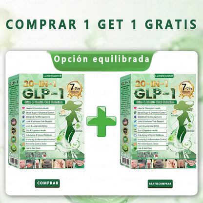 Lumebloom® GLP-1 20 en 1 Suplemento Adelgazante (Resultados Visibles en 7 Días) ayuda a mejorar la obesidad, la salud cardiovascular, la diabetes, la salud intestinal, los problemas articulares, una piel más firme y un aumento de energía.-ZZQ