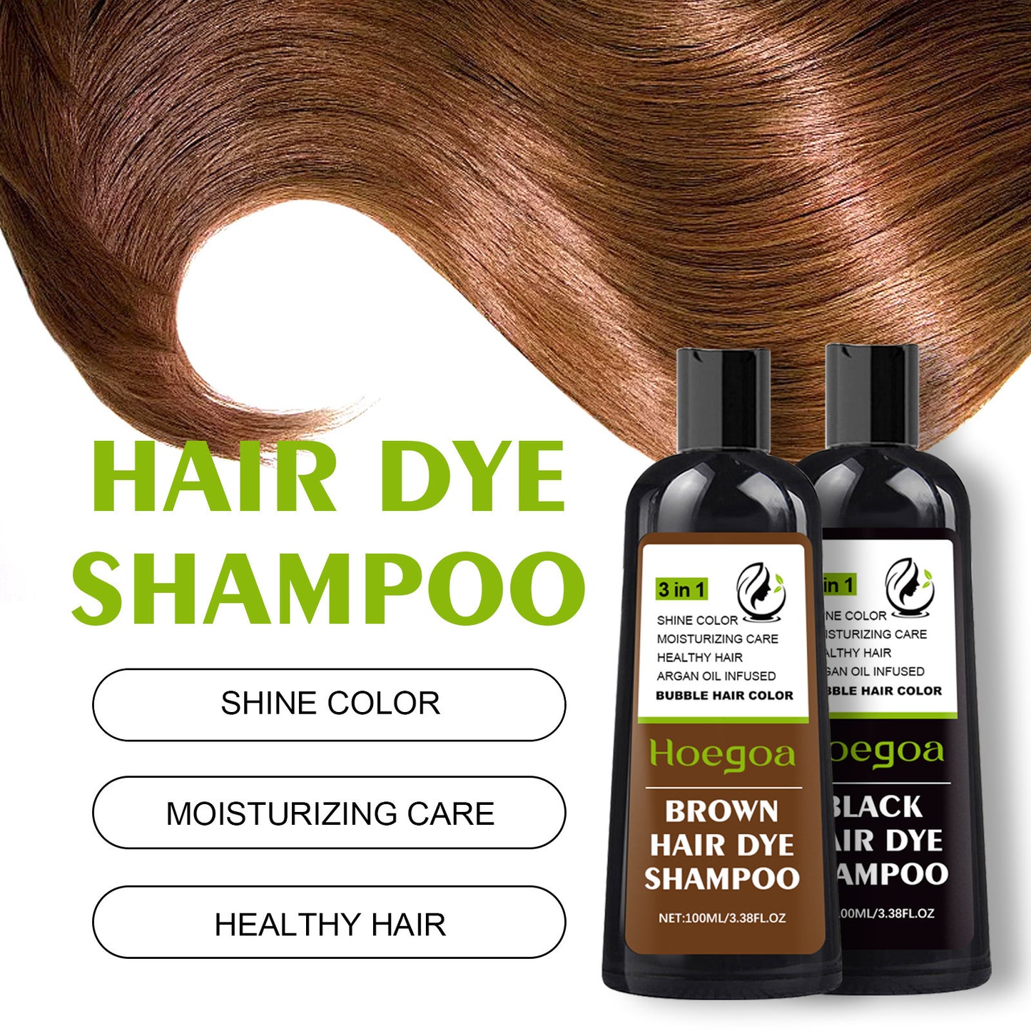 🏆Flash Sale⚡ 50K+ SOLD! Almost Gone-💥 Hair Dye 3-in-1 Shampoo Haircare - JSS6