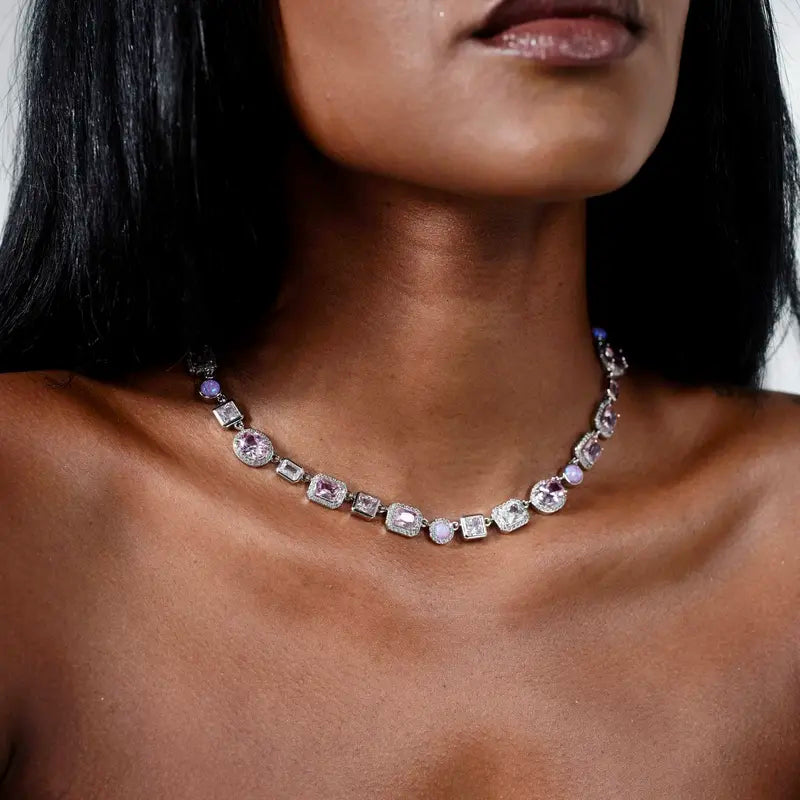 🏆Flash Sale⚡ 50K+ SOLD! Almost Gone💥-Amour Pink Solstice Gemstone Necklace-H1