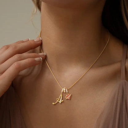 🏆Flash Sale⚡ 50K+ SOLD! Almost Gone💥-14K Gold Plated 3-Layering Initial A-Z Letter Pendant Necklaces for Women Snake Chain Choker-H1