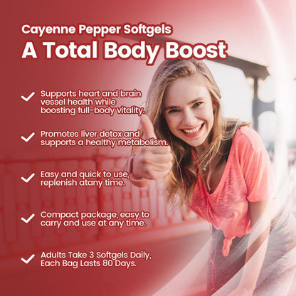 🏆Flash Sale⚡ 50K+ SOLD! Almost Gone-💥Cayenne Pepper Softgels Supplement - JSS6