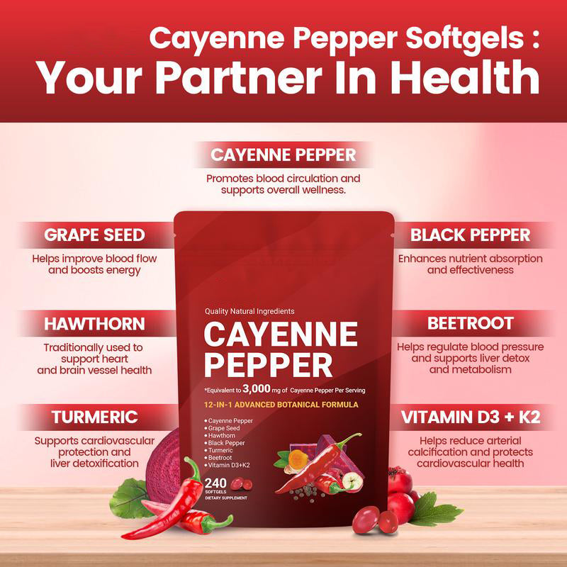 ⚡🎄Special Offer- 50%OFF🎁⚡Cayenne Pepper Softgels Supplement-Natural Male Enhancement Supplement for Size and Stamina-ABB8 yy
