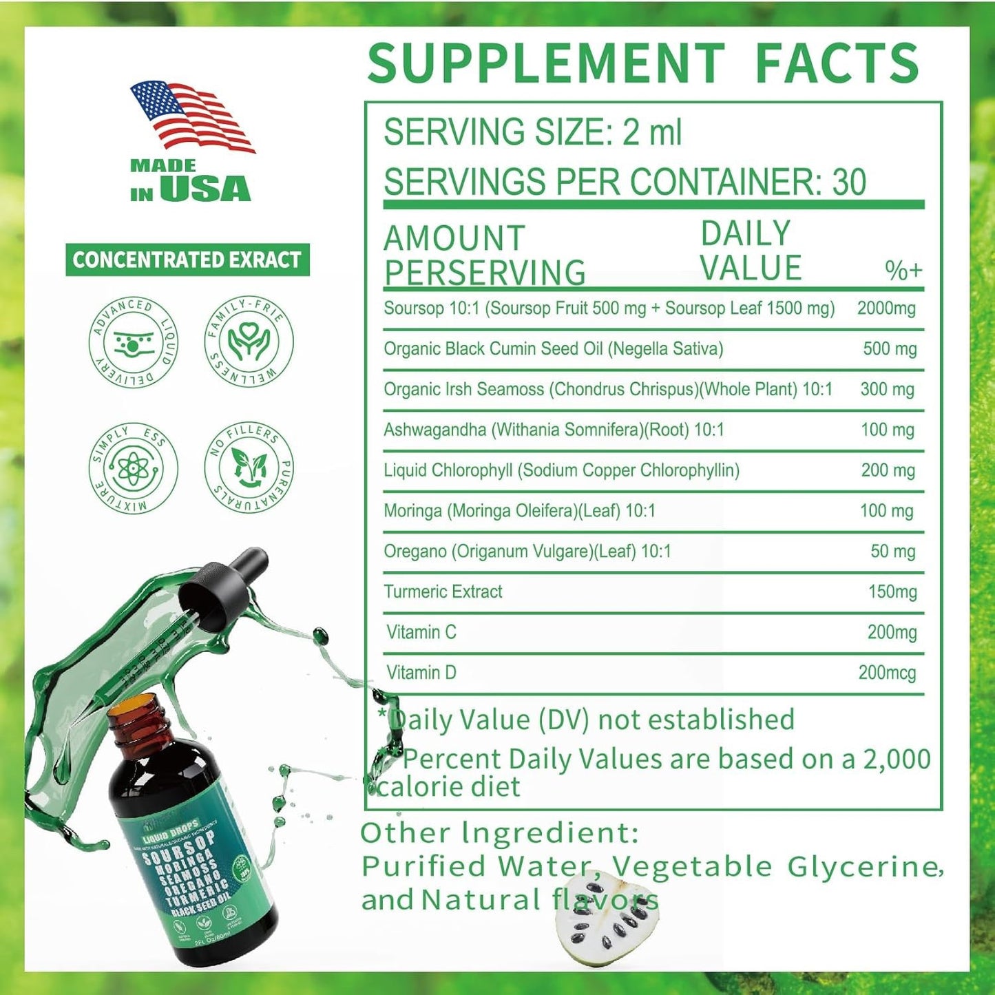 🏆Flash Sale⚡100K+ SOLD! Almost Gone-💥🏆#1 Pure Soursop 10 in 1 Liquid Drops Extract-CCC8