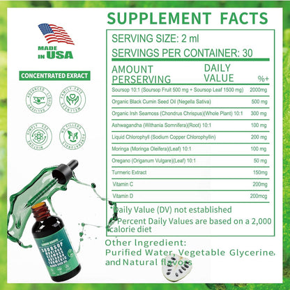🏆Flash Sale⚡100K+ SOLD! Almost Gone-💥🏆#1 Pure Soursop 10 in 1 Liquid Drops Extract-CCC8