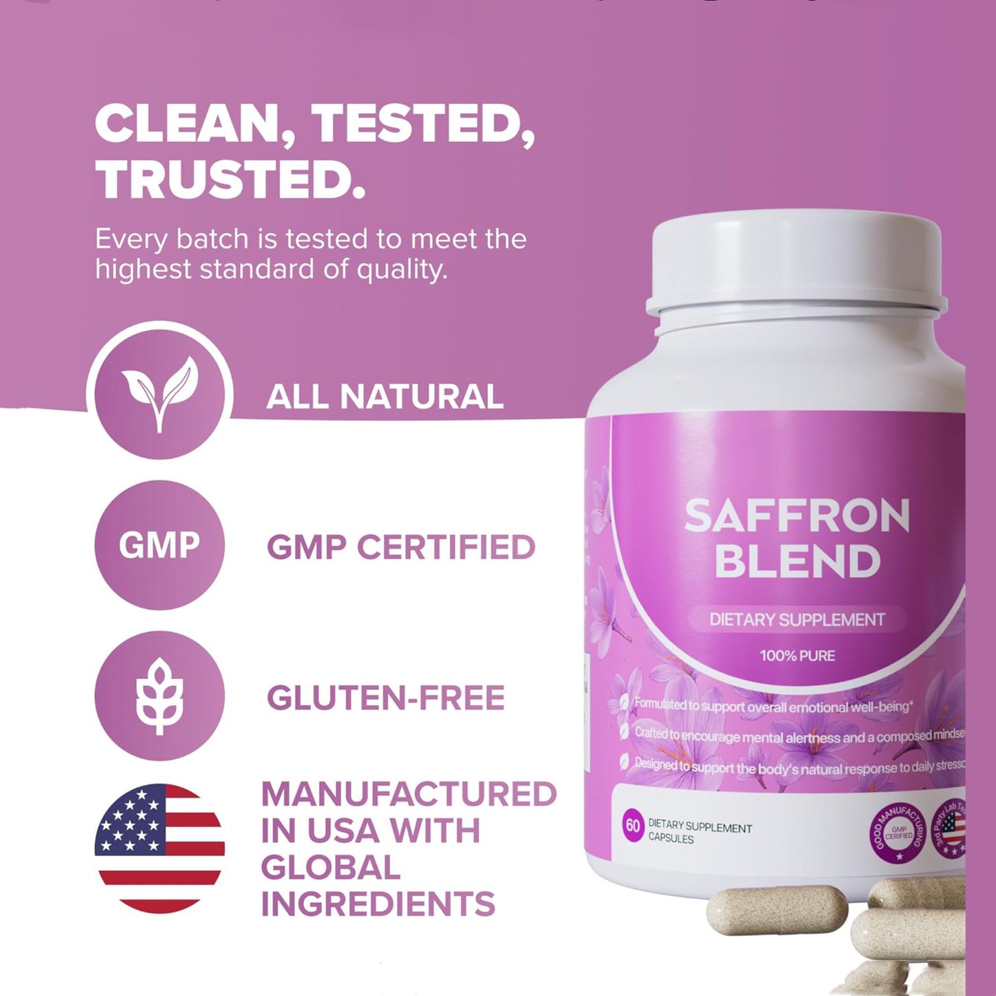 🏆#1 Best Seller ⏰50K+ SOLD!💥Saffron Supplement for Mental Clarity-ABB8