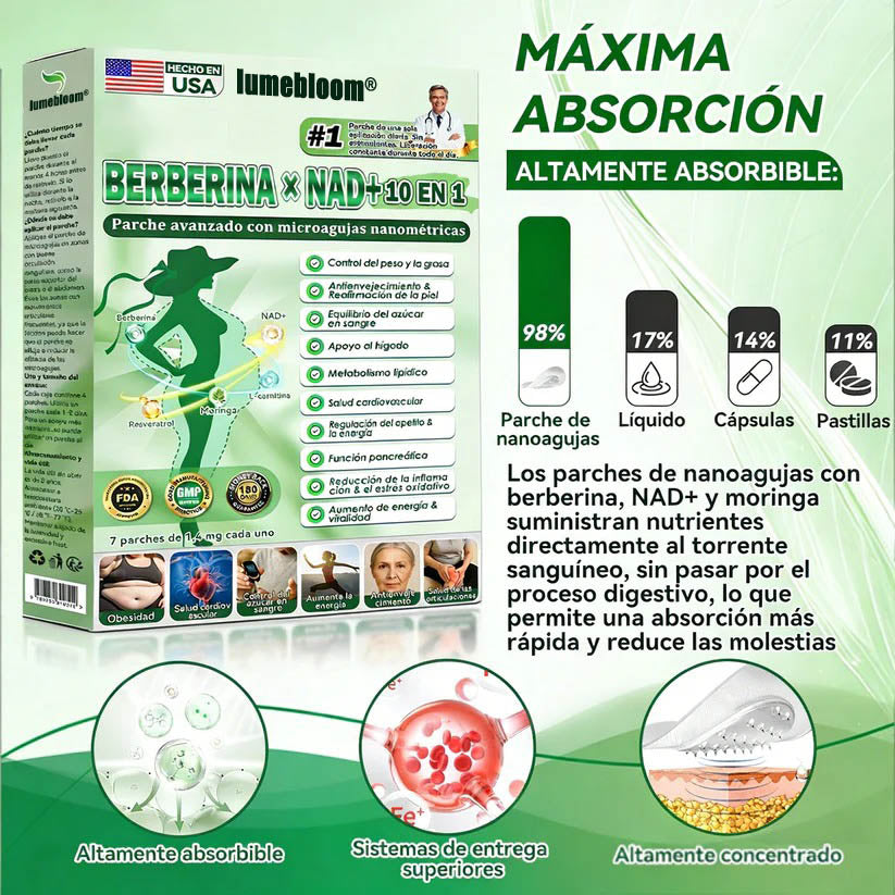 𝑻𝒊𝒆𝒏𝒅𝒂 𝑶𝒇𝒊𝒄𝒊𝒂𝒍|𝐥𝐮𝐦𝐞𝐛𝐥𝐨𝐨𝐦® 𝑵𝑨𝑫+ 10-𝒆𝒏-1 𝑨𝒗𝒂𝒏𝒛𝒂𝒅𝒐 𝑵𝒂𝒏𝒐 𝒅𝒆 𝑴𝒊𝒄𝒓𝒐𝒏𝒂𝒍𝒈𝒂 𝑷𝒂𝒓𝒄𝒉𝒆 (𝑺𝒐𝒍𝒐 𝒖𝒏𝒂 𝒗𝒆𝒛 𝒂𝒍 𝒅𝒊́𝒂) 𝑷𝒂𝒓𝒂 𝒍𝒂 𝒐𝒃𝒆𝒔𝒊𝒅𝒂𝒅, 𝑷𝒊𝒆𝒍 𝑭𝒍𝒂𝒄𝒊𝒅𝒂, 𝒅𝒊𝒂𝒃𝒆𝒕𝒆𝒔, 𝒂𝒑𝒏𝒆𝒂 𝒅𝒆𝒍 𝒔𝒖𝒆𝒏̃𝒐, 𝒑𝒓𝒐𝒃𝒍𝒆𝒎𝒂𝒔 𝒂𝒓𝒕𝒊𝒄𝒖𝒍𝒂𝒓𝒆𝒔, 𝒚 𝒎𝒖𝒄𝒉𝒐 𝒎𝒂́𝒔-GD